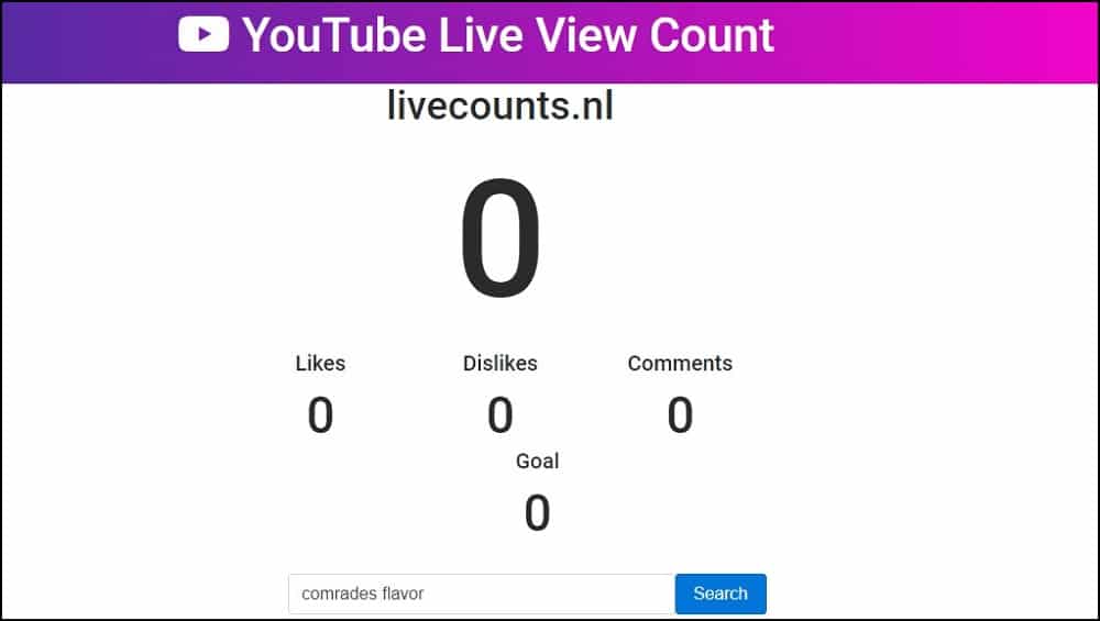 Realtime  Live View, Like and Dislike Count