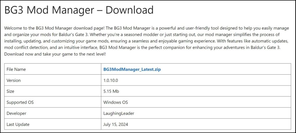 BG3 Mod Manager